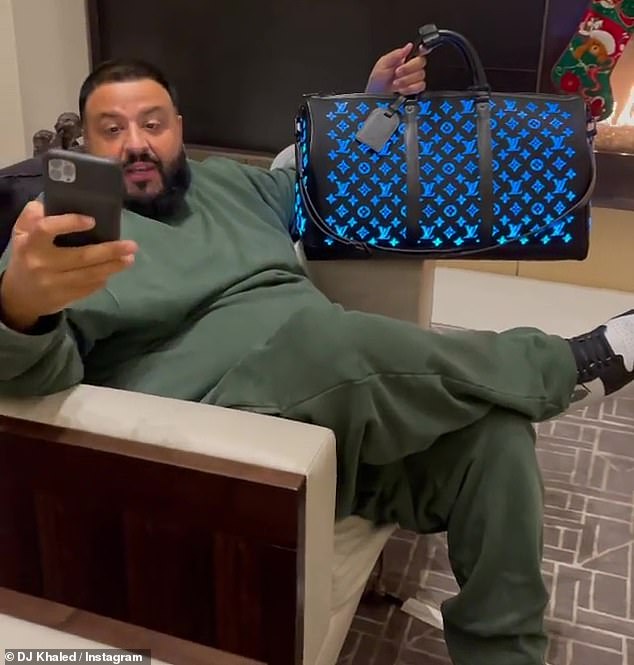 Colorful bag: DJ Khaled lights up Instagram on Tuesday with his new $ 26,000 Louis Vuitton color changing bag