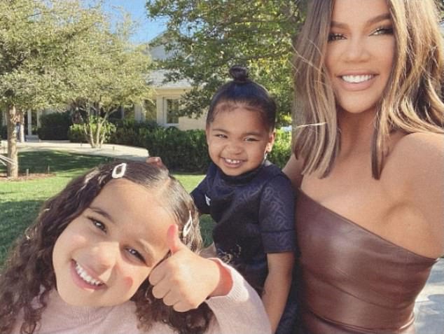 Super: Khloe Kardashian, 36, shares a selfie with her two-year-old daughter True, and Rob's four-year-old daughter Dream, as they celebrate the end of Keeping Up With the Kardashians after 20 seasons